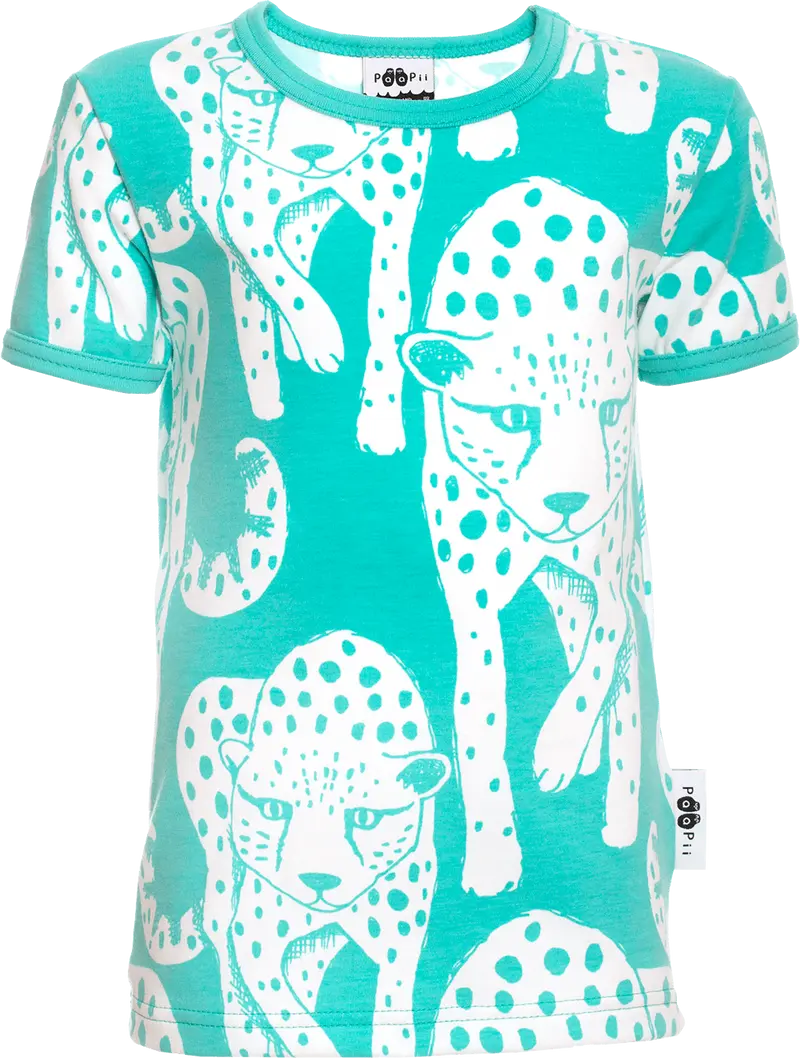 T-shirt VISA Cheetah Turquosie 86-122 – Paapii Design
