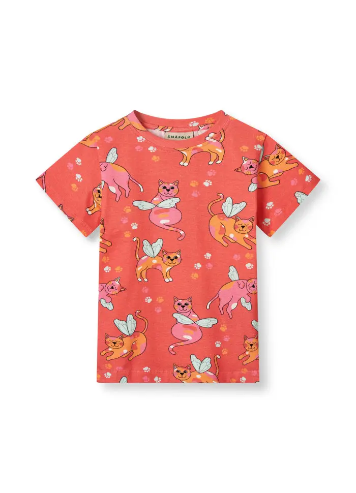 T-shirt with Cats Pink Punch - Småfolk
