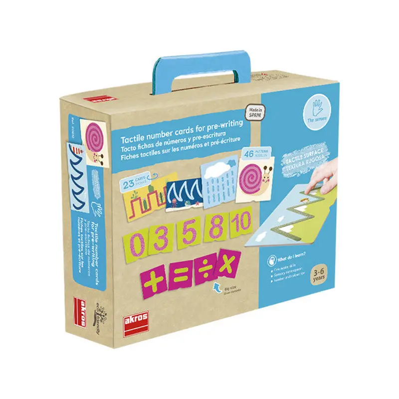 Tactile number cards for pre-writing