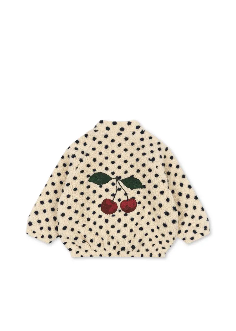 Teddy jas - Jody Embroidery Teddy Jacket GRS - Polka dot/Cherry - Konges Sløjd