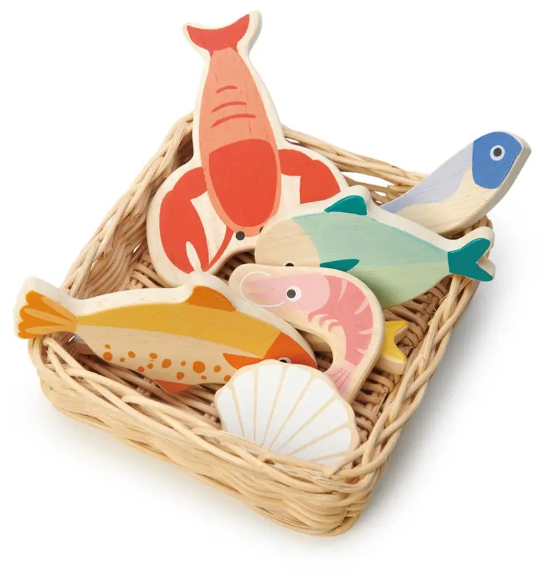 Tender Leaf Toys mandje met zeevruchten 3jr+