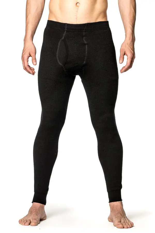 Thermo Long John with fly 200 of 400 Black - Woolpower