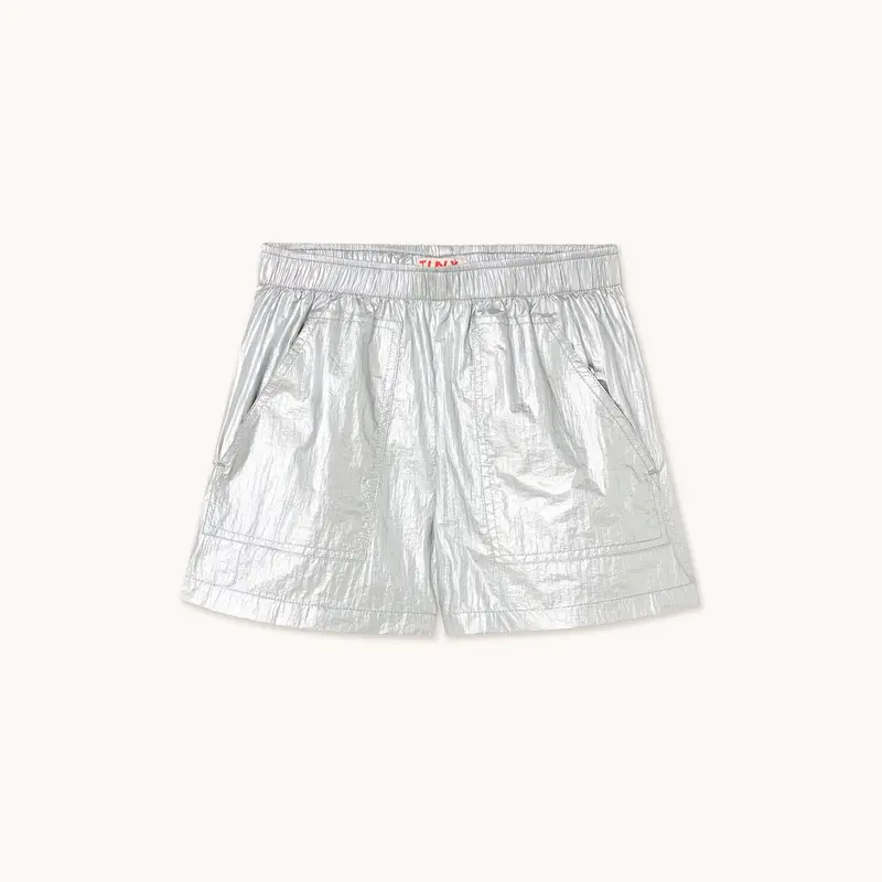 Tinycottons metallic shorts silver