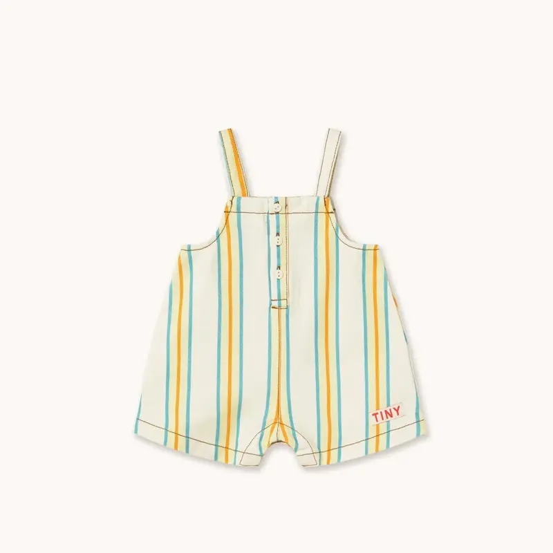 Tinycottons multicolor stripes baby dungaree