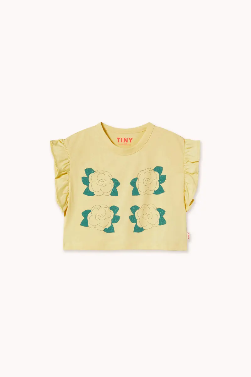 Tinycottons Yellow Flowers Graphic Crop Tee
