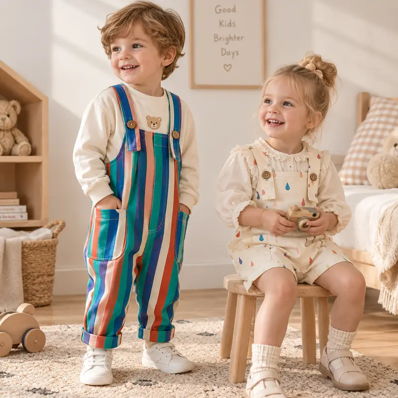 TinyStyle – Playful & Comfortable – Children's Overalls with Print