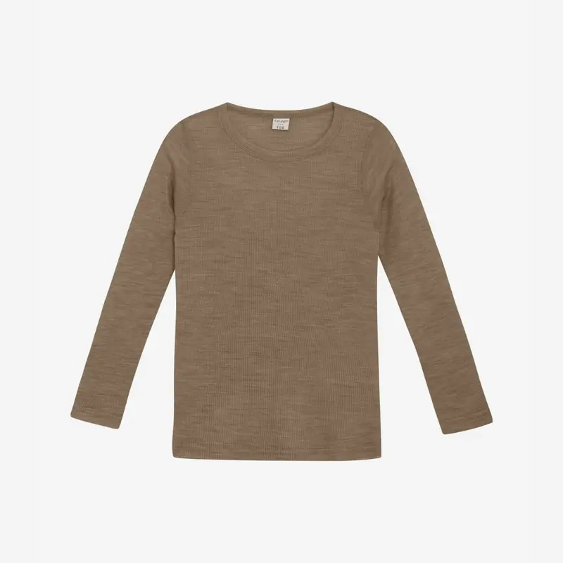 Top lange mouw - Merino wol - Cocoa Creme-bruin - CeLaVi