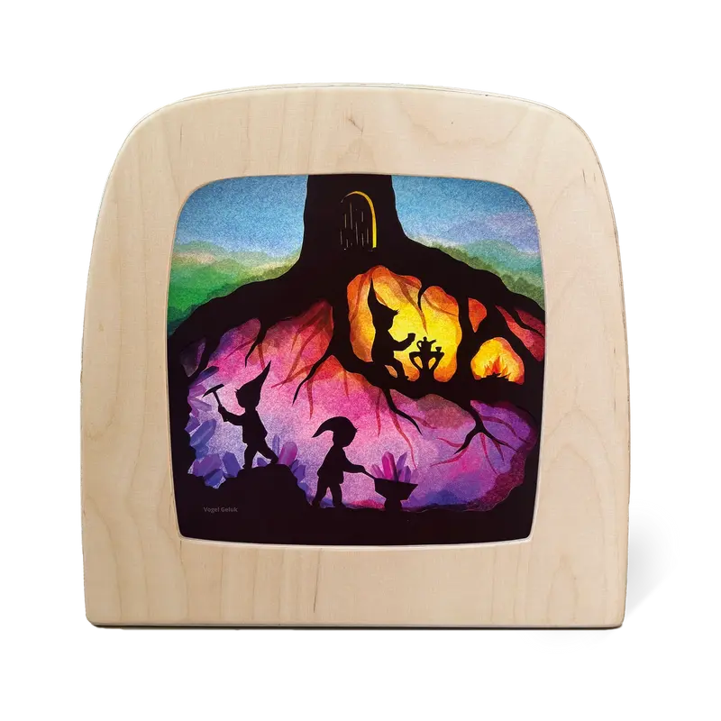 Toverplaat Dwarfs Silhouette / Wortelkindjes – Vogel Geluk