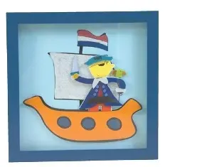 Tra Wanddecoratie Piraat met Boot