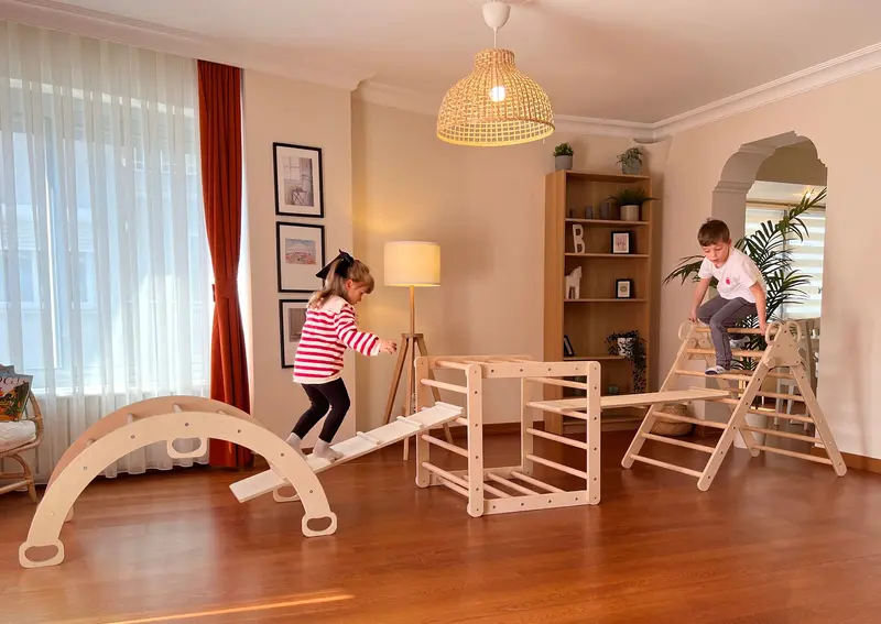 Transformable Climbing 6in1 Set, Montessori Cube for kids, Cube Set for Toodler, Big GYM for Kids, Cube, Climbing Triangle, Arch with Pillow