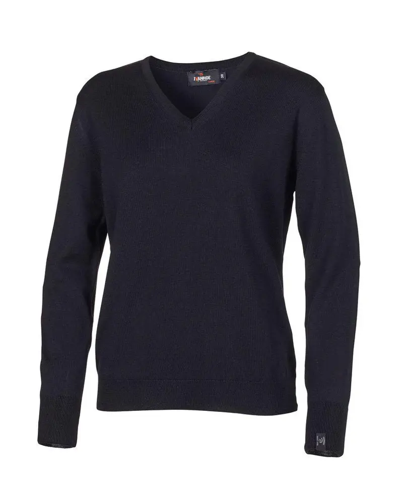 Trui Merino V-neck Female - Black - Ivanhoe of Sweden