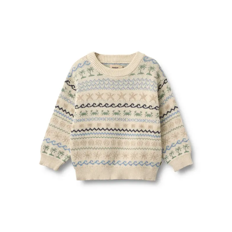 Truitje - Jacquard Pullover August - Biologisch katoen - Wheat