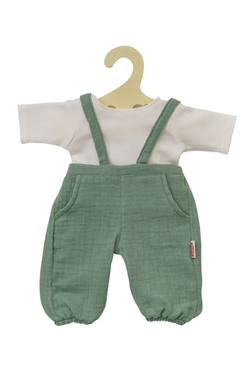 Tuinbroek met T-shirt | saliegroen/wit | Poppenkleding