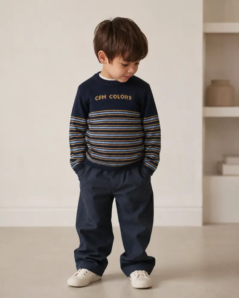 Twill broek met verstelbare taille - Navy - 100% biologsch katoen - Copenhagen Colors