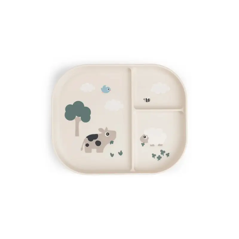 Vakken bordje - Foodie compartment plate - Tiny farm - Sand - Done by Deer