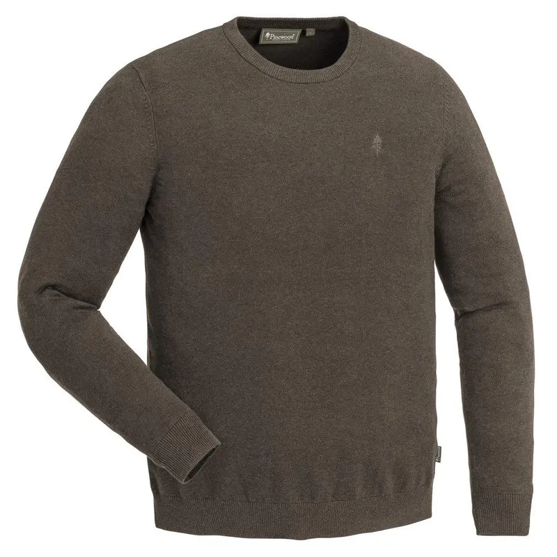 Värnamo Crewneck Knitted Sweater – Men - Brown Mix - Pinewood