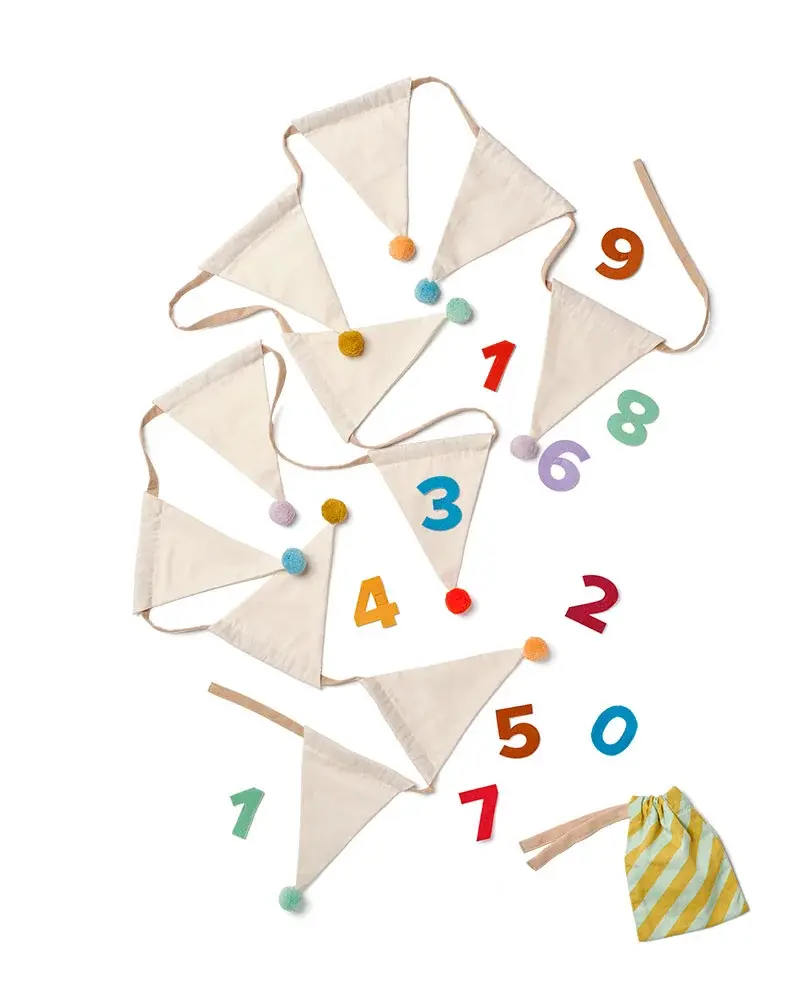 Verjaardagsslinger met verwisselbare cijfers – Biologisch katoen – 300 cm - Kid's Concept