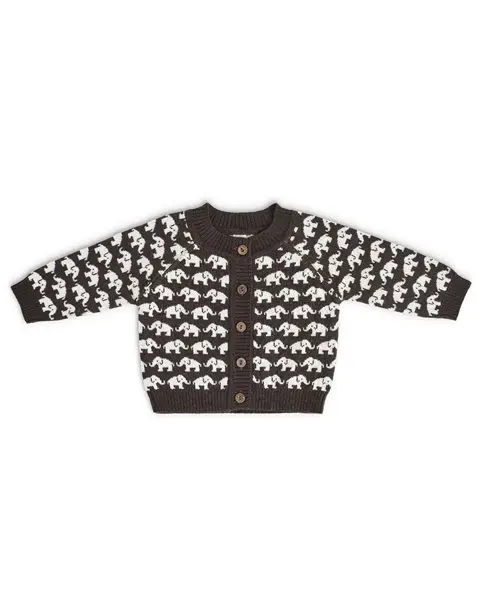 Vestje Olifantjes - Merino wol - Donkerbruin - Smallstuff