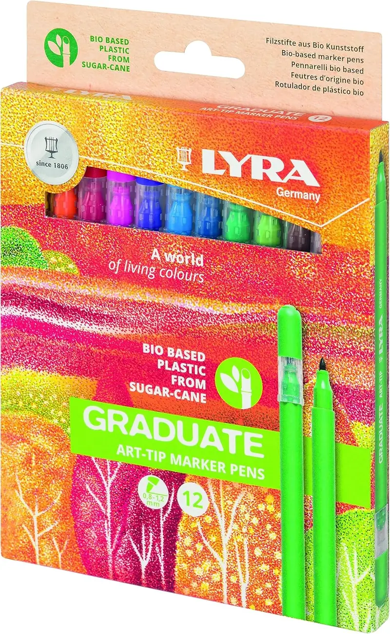 Viltstiften 64% Biobased Graduate ART-TIP Marker Pens 12-pack - Lyra