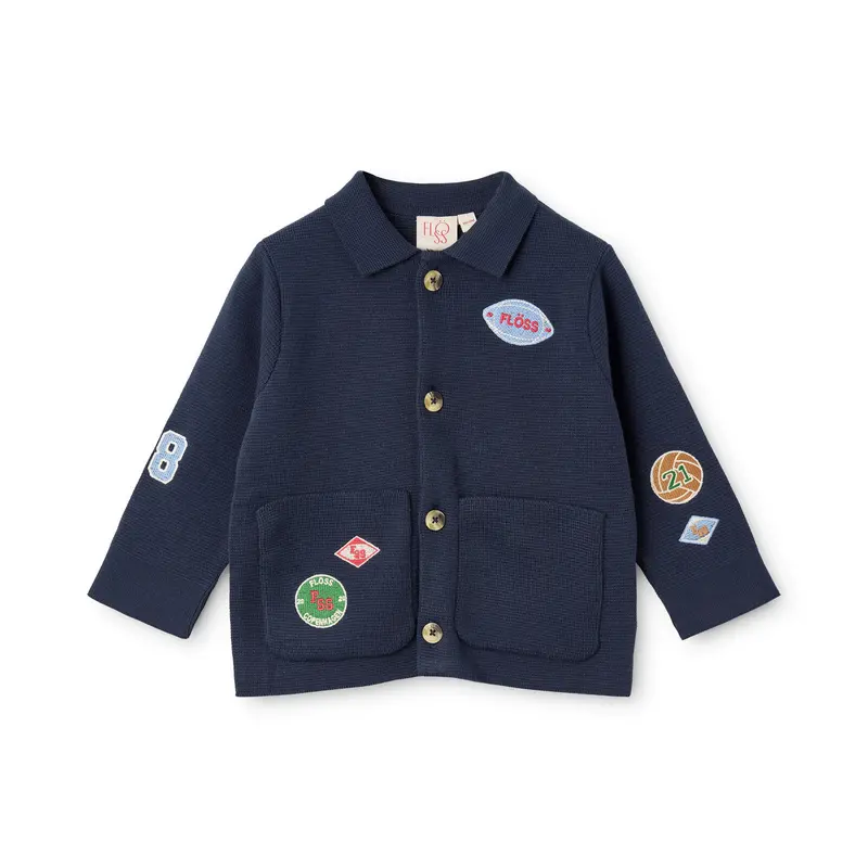 Vincent Overshirt – New Navy – Heavy Knit – 100% Katoen – Flöss
