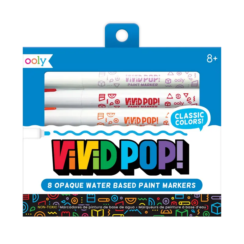 Vivid Pop Acryl Markers Water Based Paint Markers Classic 8 Stuks | Ooly