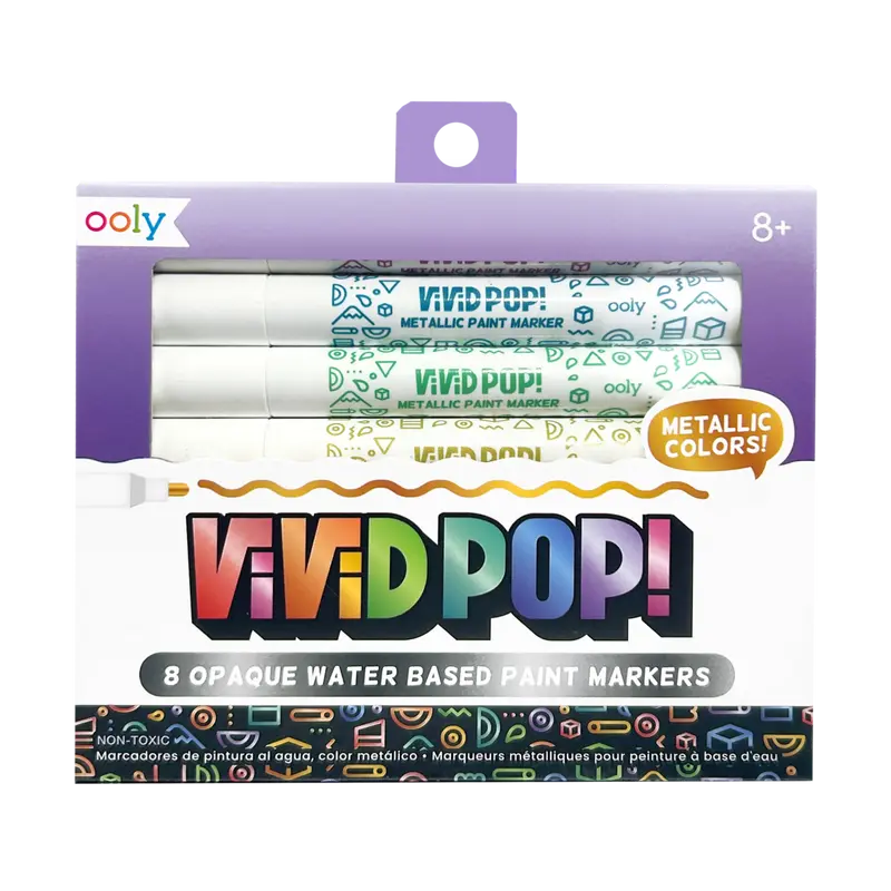 Vivid Pop Acryl Markers Water Based Paint Markers Metallic 8 Stuks | Ooly