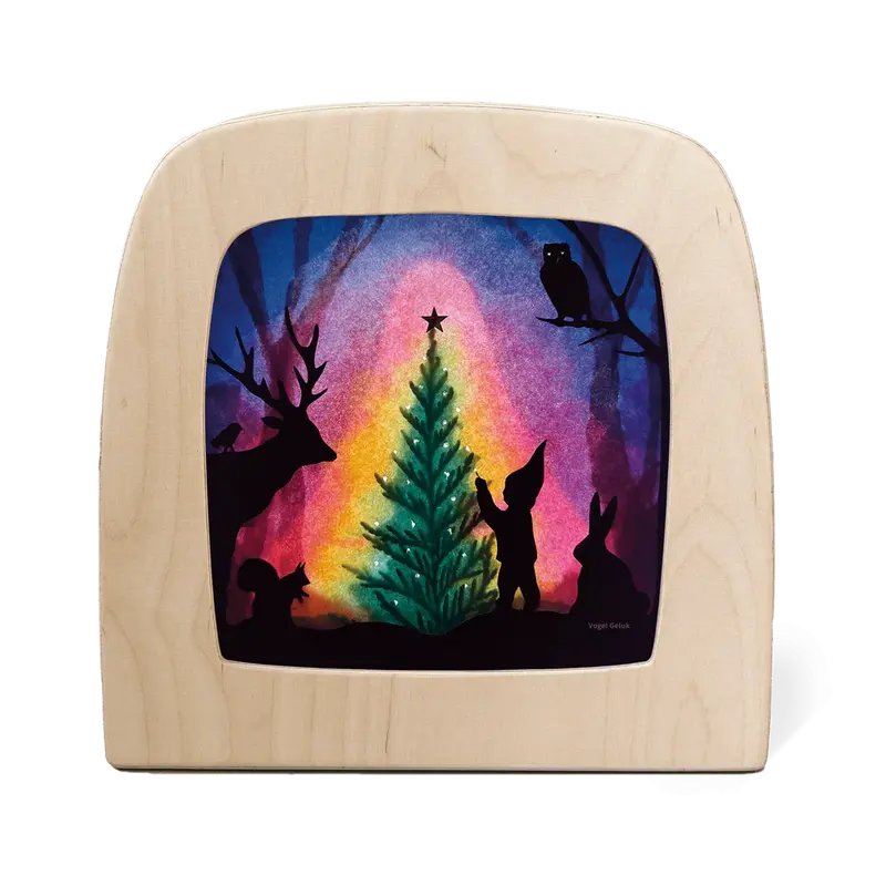 Vogel Geluk - Christmas Tree Silhouette