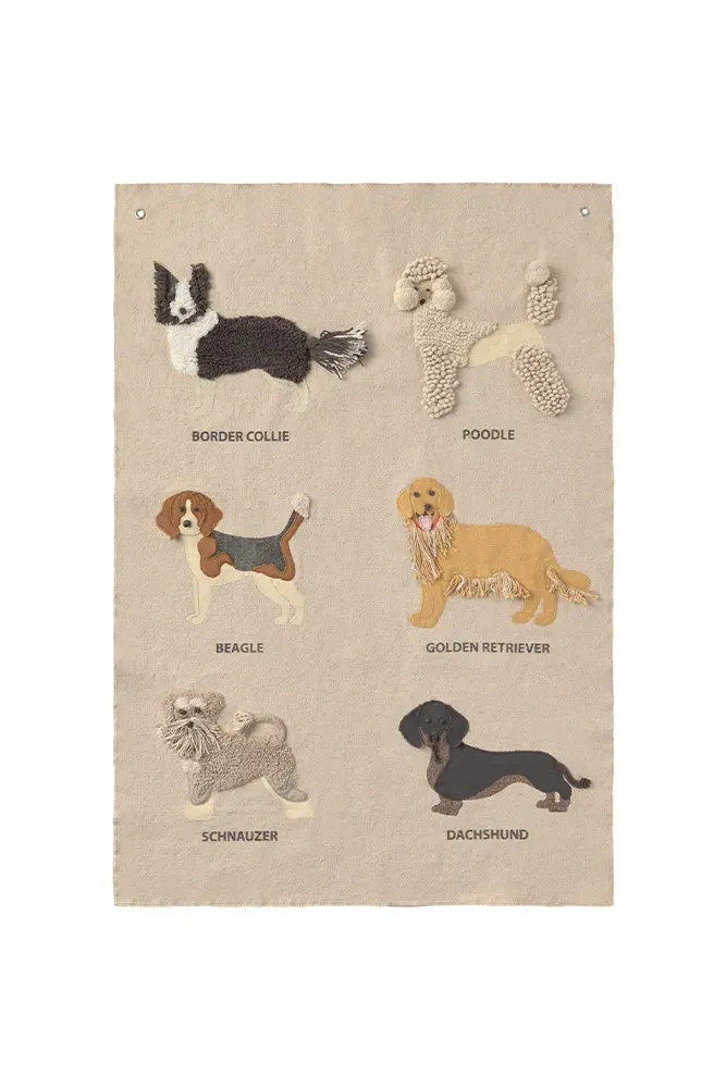 Wall Hanger Dogs – Wandkleed met hondenrassen – 70 × 100 cm – Lorena Canals