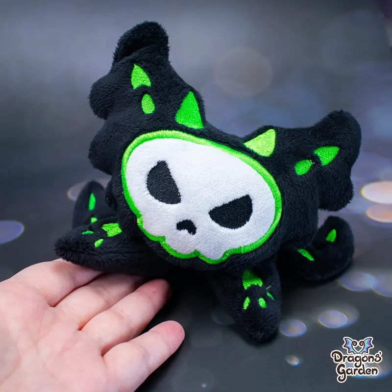 WEIGHTED | Glow in the Dark | Green Skeleton Jumbo Dragon Plushie