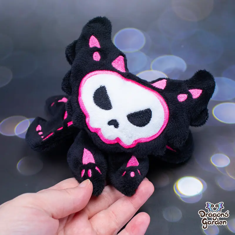 WEIGHTED | Glow in the Dark | Pink Skeleton Jumbo Dragon Plushie