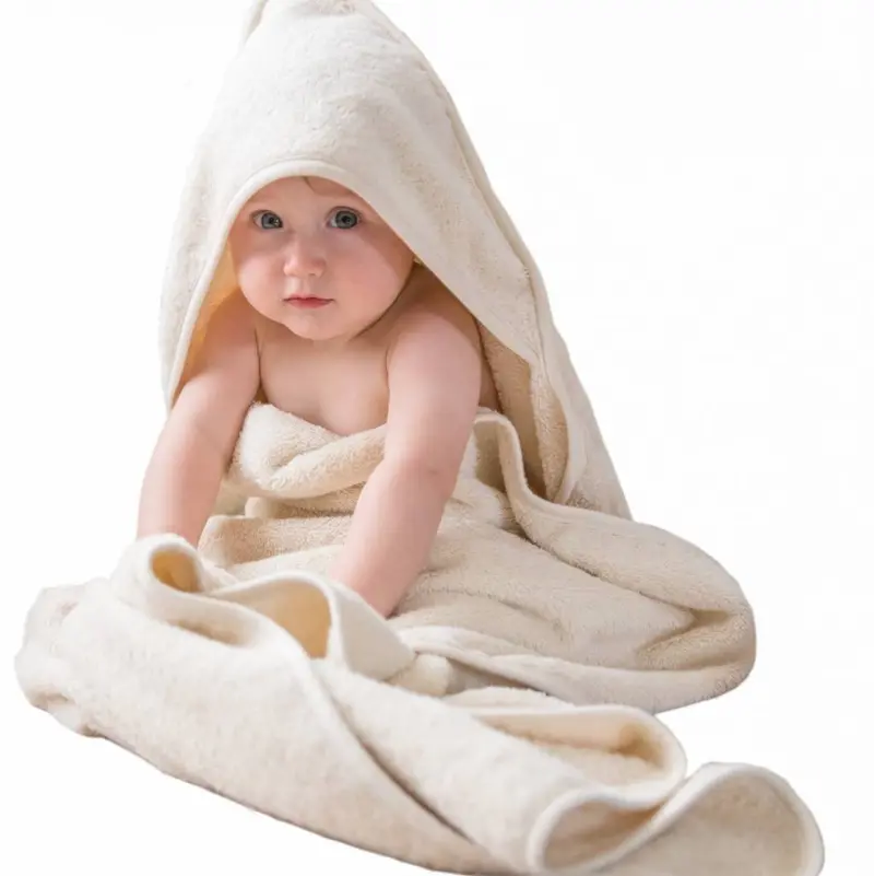 Wellness Babyhanddoek met capuchon 100 x 100 cm - natural white – Bo Weevil
