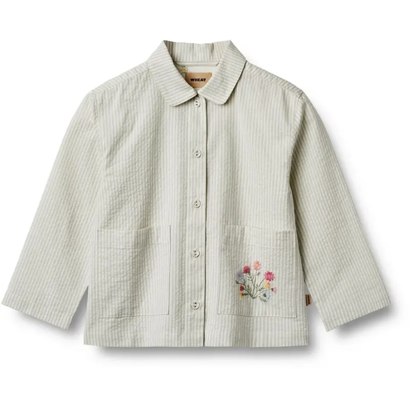 Wheat - Overshirt Embroidery Ghita - Gestreept Overshirt - 100% Biologisch katoen - GOTS