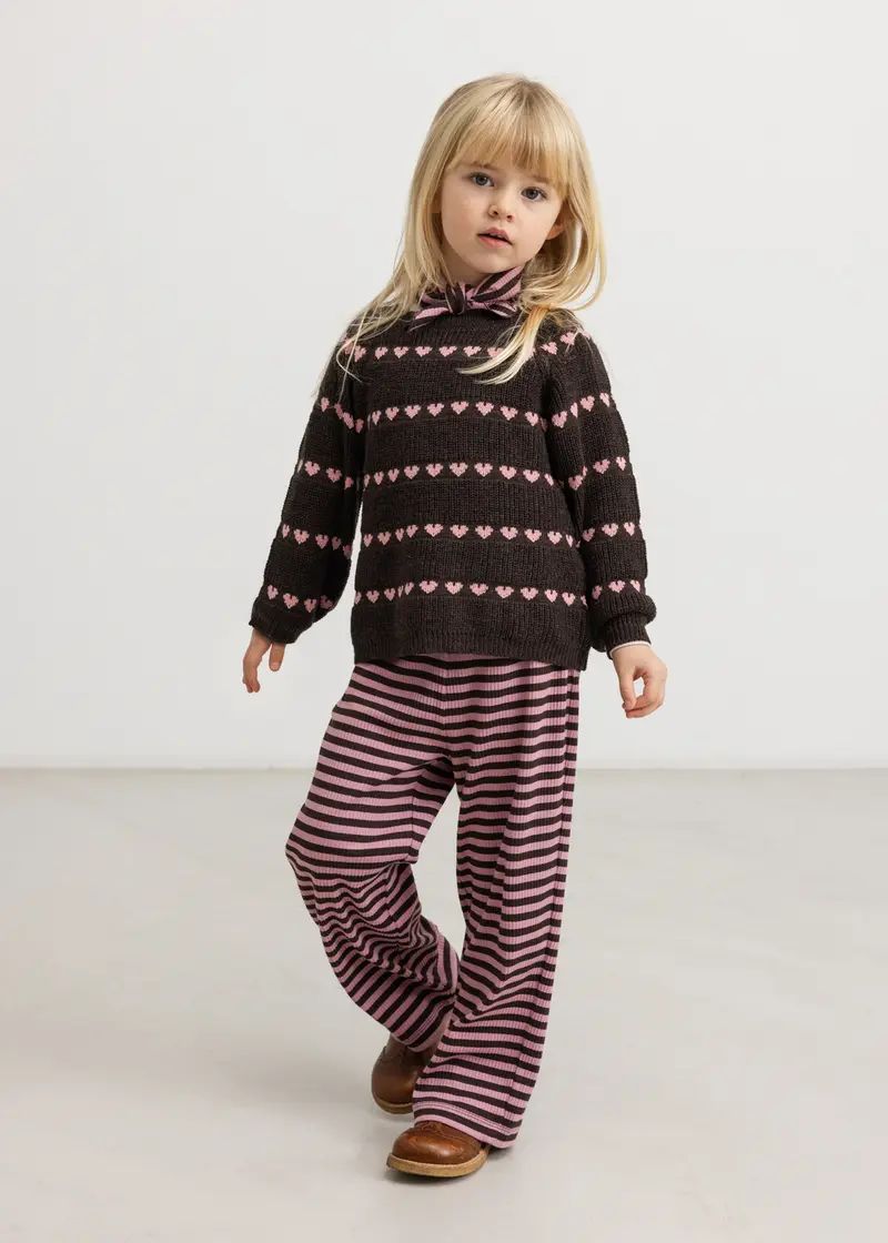 Wide leg broek - Pansi Heather Stripe –Biologisch katoen & modal – MarMar Copenhagen