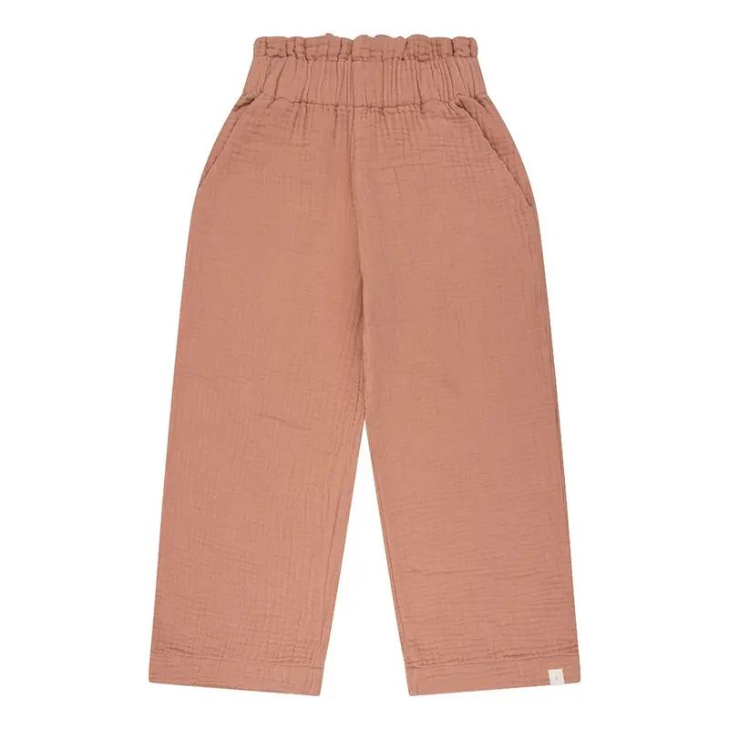 Wide leg cork mousseline Navy Natural