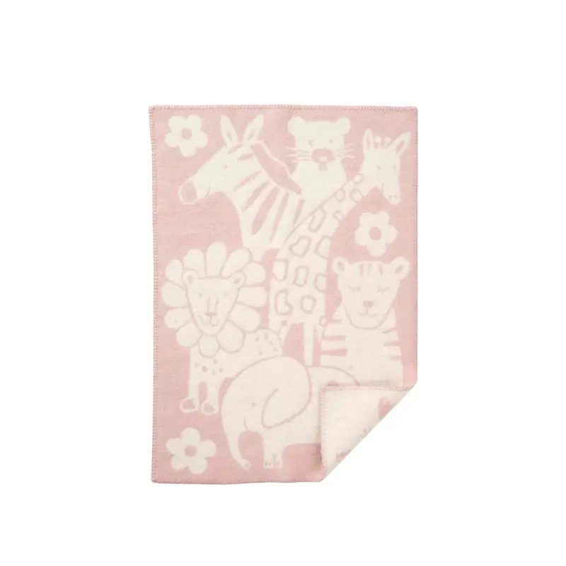 Wiegdeken - Biologisch wol - 65x90cm - Pink/Picnic - Klippan