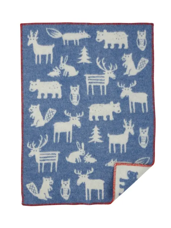 Wiegdeken Forest - 100% eco-wol - Blauw - Klippan