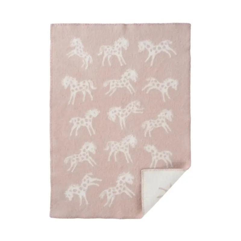 Wiegdeken Pony - Biologisch wol - Roze/pink - 65x90 cm - Klippan