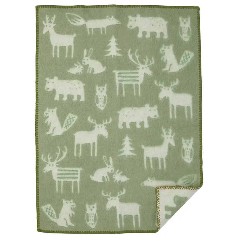 Wollen babydeken Forest Lime Blossom – 100% lamswol – Klippan