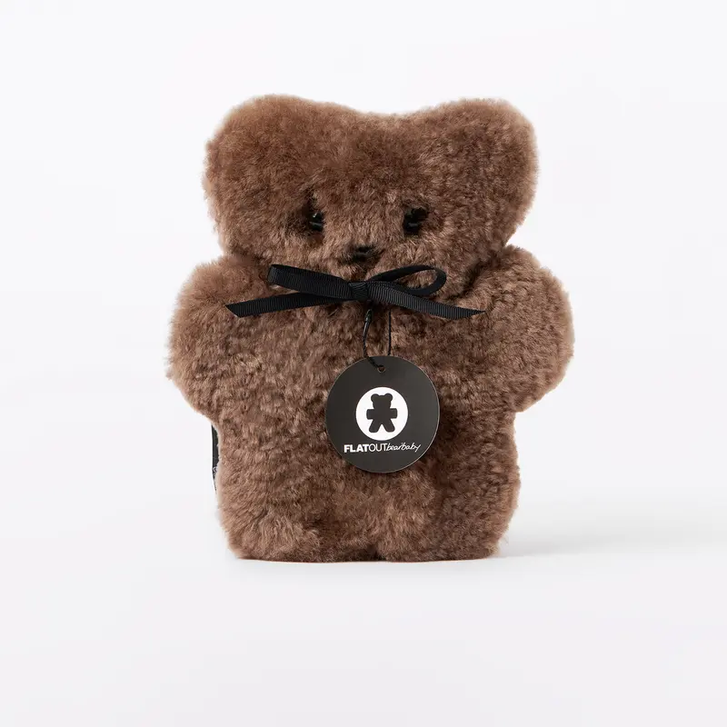 Wollen knuffel - 100% Australische schapenvacht - Wollen knuffel - 18 cm - FLATOUTbear Baby