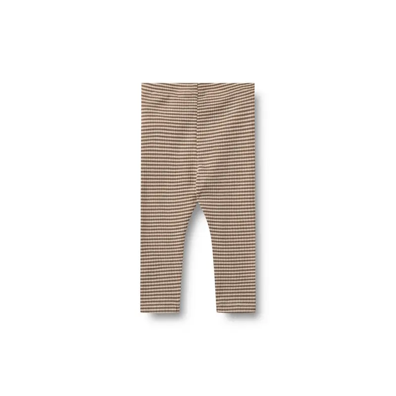 Wollen legging Agi - Wood Stripe - 100% merino wol - Wheat