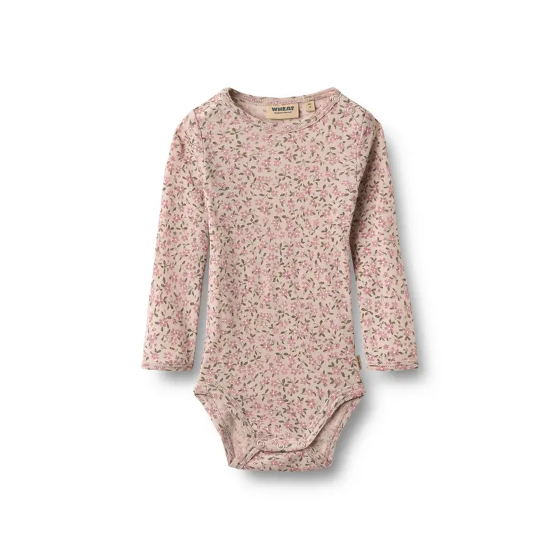 Wollen romper - Lucca - Pale Lilac Flowers/Bloemenprint - 100% merino wol - Wheat