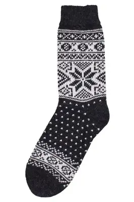 Wollen sokken / Danestay Warm Wool Socks Anthracite/White - Danefae / Dyr