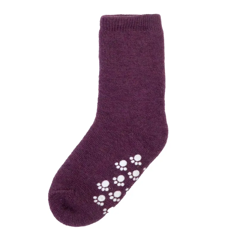 Wollen Sokken met Anti-Slip - Aubergine