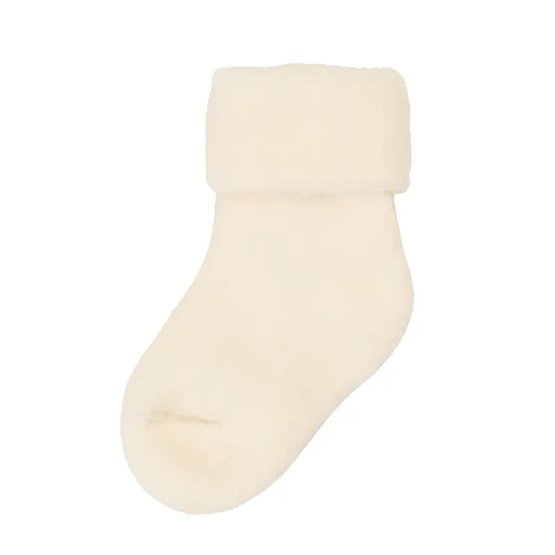 Wollen sokken met omslag - Off White