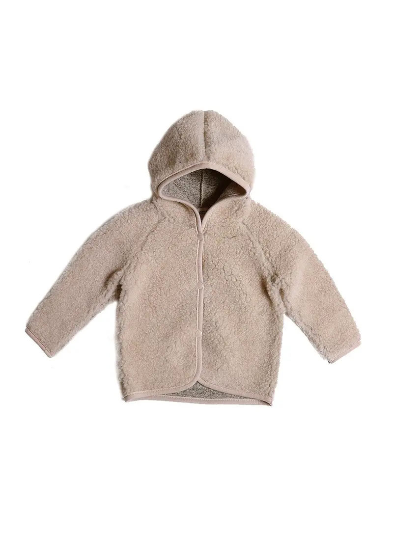 Wollen vest/jasje - Kuku Light Sand Brown – 100% lichte wol – Alwero
