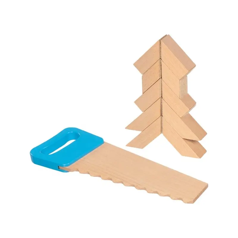 Wooden Building Blocks with Saw