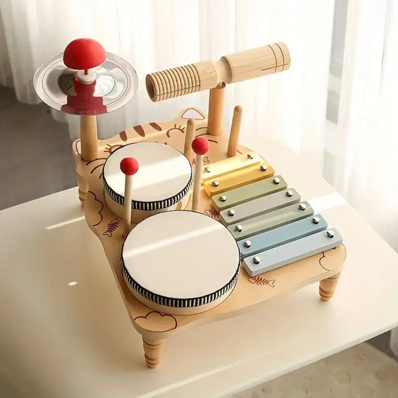 Woods – Musical & Educational – Wooden Drum Set for Toddlers