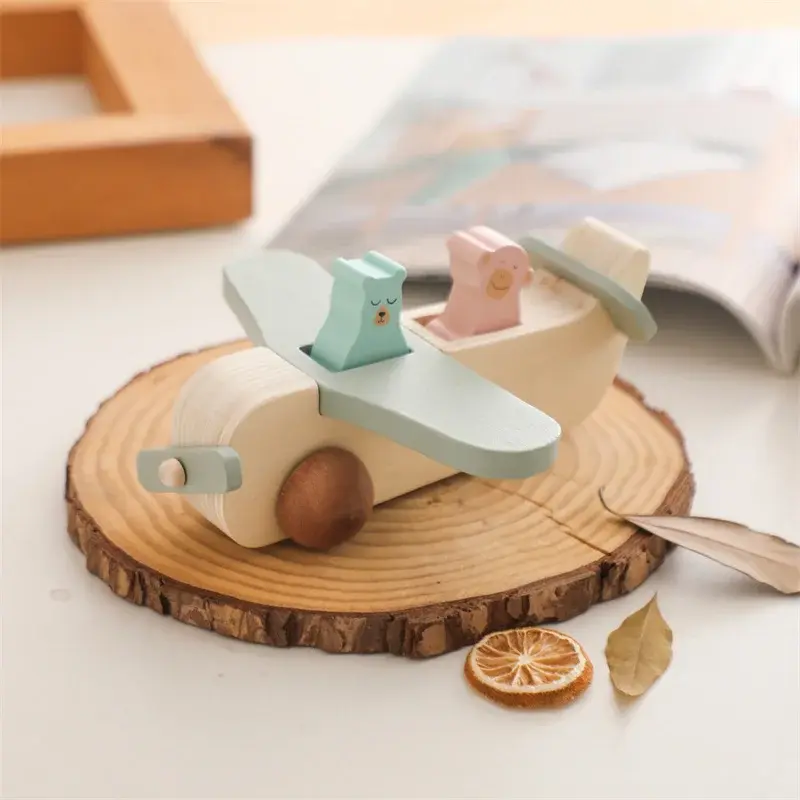 Woods™ - Promote Creativity & Motor Skills - Wooden Montessori Airplane Toy