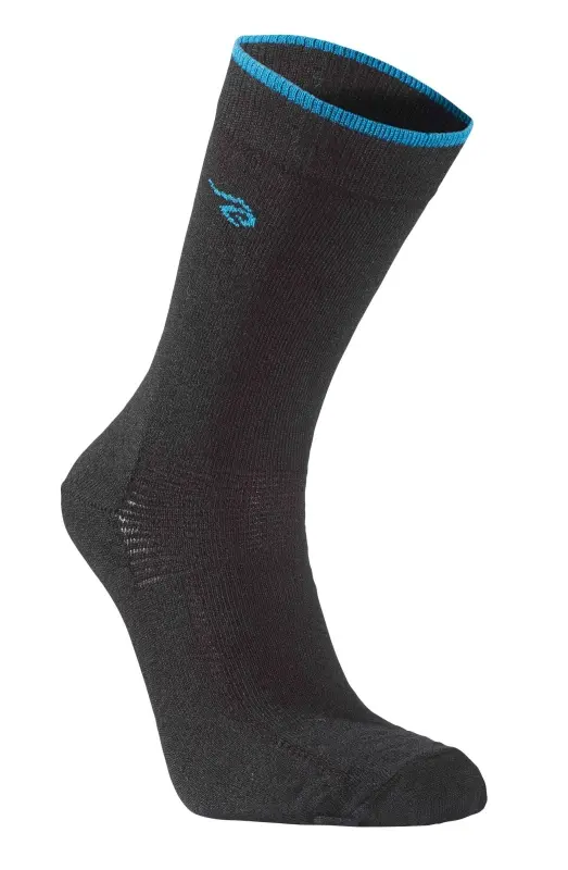 Wool Sock (90 % merinowol) black turquoise – Ivanhoe of Sweden