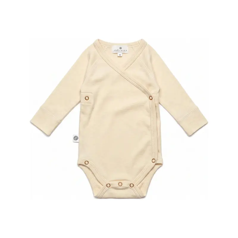 Wool Wrap Romper Long Sleeve – Merino Wool – Natural